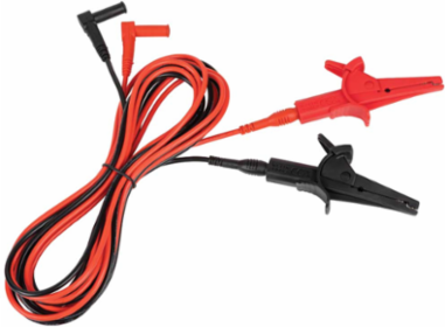 Heavy-Duty Alligator Clip Test Leads 10-Foot, CAT III 1000V, 90-Degree Angled
