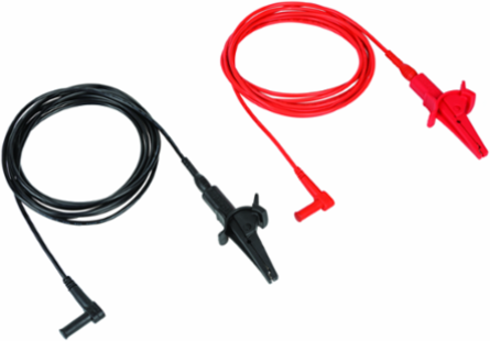 Heavy-Duty Alligator Clip Test Leads 10-Foot, CAT III 1000V, 90-Degree Angled