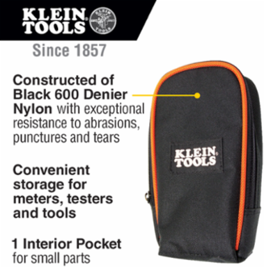 Multimeter Carrying Case, 4 Inch x 9-1/4 Inch x 2-1/2 Inch, 600d Nylon