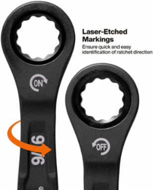 Ratcheting Combination Wrench Set, SAE, 8-Piece