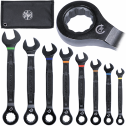 Ratcheting Combination Wrench Set, SAE, 8-Piece