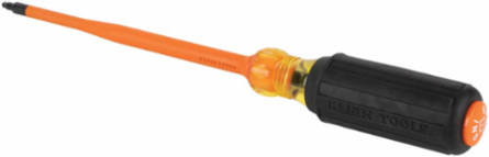 Slim-Tip Insulated Screwdriver #1 Square 6 Inch Shank, 1000V Rated, Rubber Handle