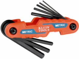Compact Folding Hex Key Set, 8-Key, Metric Sizes