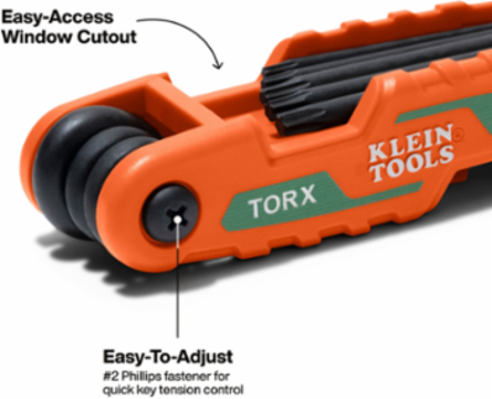 Compact Folding Hex Key Set, 8-Key, Torx® Sizes