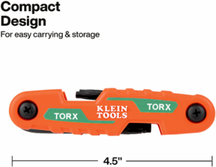 Compact Folding Hex Key Set, 8-Key, Torx® Sizes