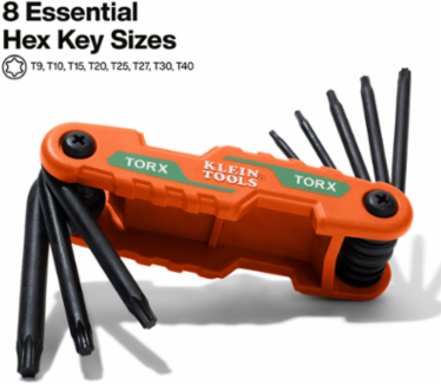 Compact Folding Hex Key Set, 8-Key, Torx® Sizes