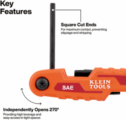 Compact Folding Hex Key Set, 25-Key, SAE, Metric, TORX® Sizes, 3-Piece