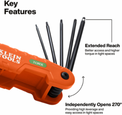 Pro Folding Hex Key Set, 10-Key, TORX® Sizes