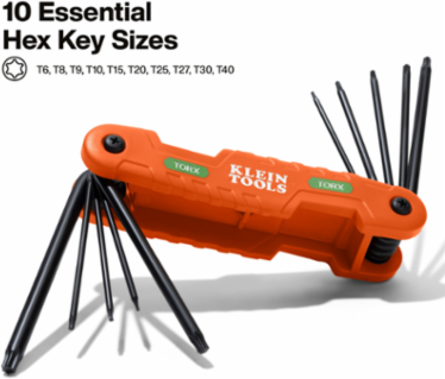 Pro Folding Hex Key Set, 10-Key, TORX® Sizes