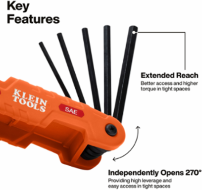 Pro Folding Hex Key Set, 31-Key, SAE, Metric, TORX® Sizes, 3-Piece