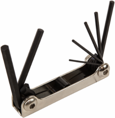 Folding Hex Key Set, 7-Key, Metric Sizes, Includes 1-1/2 mm to 6 mm Keys