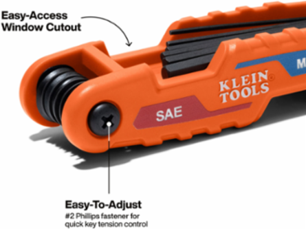 Compact Folding Hex Key Set, 12-Key, SAE, Metric Sizes
