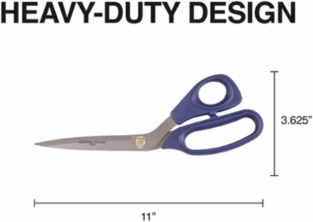 Heavy Duty Bent Scissors, 11 Inch, Stainless Steel Blades, Ambidextrous