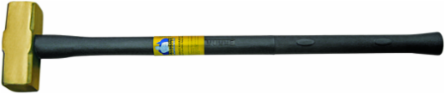 Brass Sledge Hammer, 14 Pound Head, Rubber Handle, 36 Inch Length