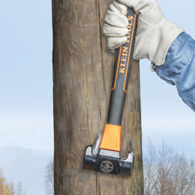 Lineman's Milled-Face Hammer 3-3/4 Inch Head, 2.85 lbs, Forged Steel