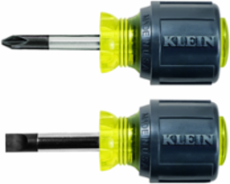 Cushion-Grip Stubby Screwdriver Set, 5/16 Inch & #2 Phillips, Steel, 2-Piece