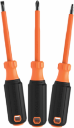 Insulated Screwdriver Set, 1000V Rated, 3-Piece with 4 Inch Shanks