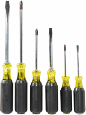 Screwdriver Set, 6-Piece with Cushion-Grip Handles and Chrome-Plated Steel