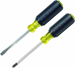 Cushion-Grip Screwdriver Set, 4 Inch Shank, 1/4 Inch Keystone & #2 Phillips, 2-Piece