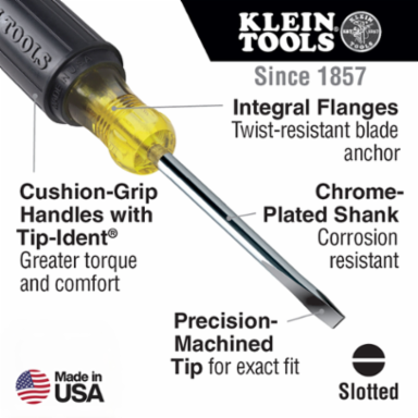 5-Piece Cushion-Grip Screwdriver Set with Phillips, Slotted & Square Tips