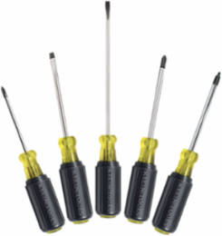 5-Piece Cushion-Grip Screwdriver Set with Phillips, Slotted & Square Tips