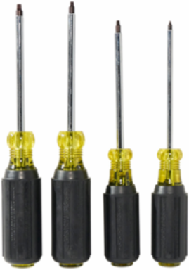 Cushion-Grip Screwdriver Set, 4-Piece, Square Recess, 1.25 lbs