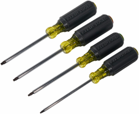 Cushion-Grip Screwdriver Set, 4-Piece, Square Recess, 1.25 lbs
