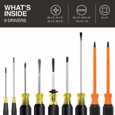 9-Piece Electrician Screwdriver Set