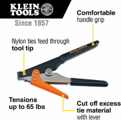 Nylon Tie Tensioning Tool, Max Tension 65 lbs, Max Tie Width 15/32 Inch