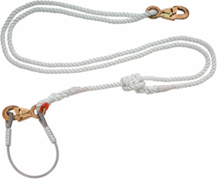 Adjustable Nylon-Filament Lanyard, 7 to 12 Foot Length, 1/2 Inch Diameter