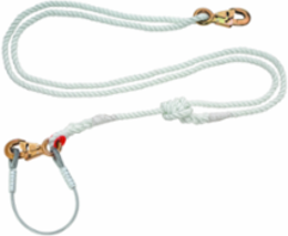 Adjustable Nylon-Filament Lanyard, 7 to 12 Foot Length, 1/2 Inch Diameter