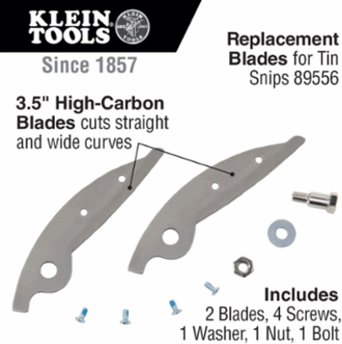 Stainless Steel Replacement Blades for Tin Snips, 3.5 Inch, Cuts 24 Gauge Steel
