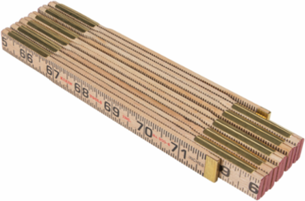 6 Foot Wood Folding Rule with Abrasion-Resistant Coating and 1/16 Inch Graduations