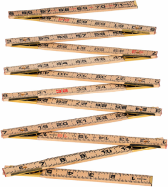 6 Foot Wood Folding Rule with Abrasion-Resistant Coating and 1/16 Inch Graduations