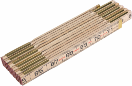 6 Foot Wood Folding Rule with Abrasion-Resistant Coating and 1/16 Inch Graduations