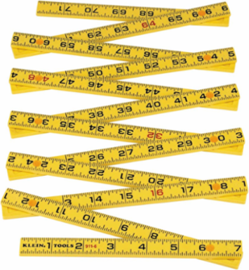 Fiberglass Folding Rule 6 Foot, Graduated 1/16 Inch, Nylon Reinforced