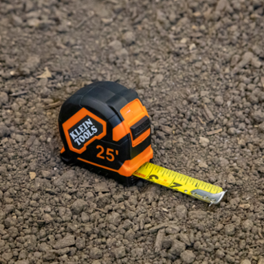 25-Foot Tape Measure with Steel Blade, 13-Foot Standout, Nylon Coated