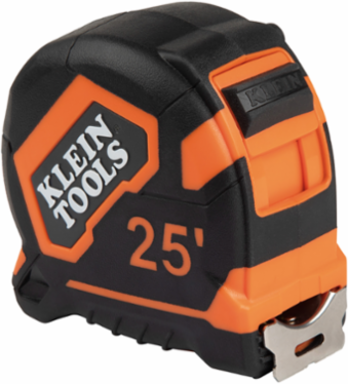 25-Foot Tape Measure with Steel Blade, 13-Foot Standout, Nylon Coated