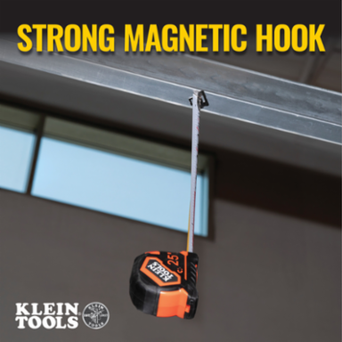 25-Foot Magnetic Tape Measure, 13-Foot Standout, Durable Nylon Coating