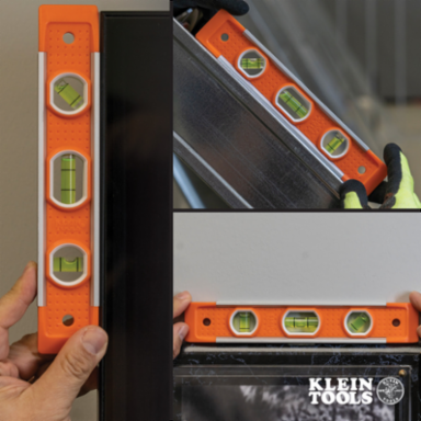 9 Inch Torpedo Level with 3 Vials, Magnetic Base and High-Visibility Body