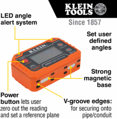 Digital Angle Gauge with Angle Alert, Dual Measurement 0-90 & 0-180 , IP54