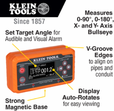 Digital Level with Programmable Angles, 0 to 90-Degree, Magnetic Base