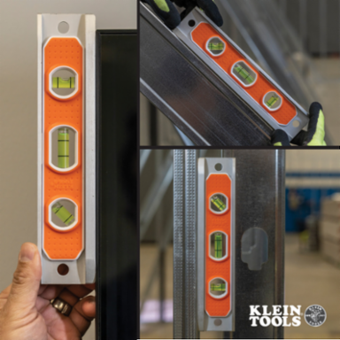 Aluminum 9 Inch Torpedo Level with Rare Earth Magnet and 3 Vials