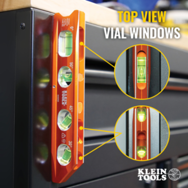 Torpedo Level 8 Inch Aluminum with Rare-Earth Magnets and 4 Vials