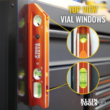 Lighted 9 Inch Billet Level with Rare-Earth Magnet and High-Visibility Vials