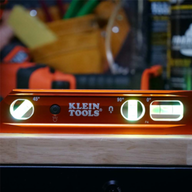 Lighted 9 Inch Billet Level with Rare-Earth Magnet and High-Visibility Vials