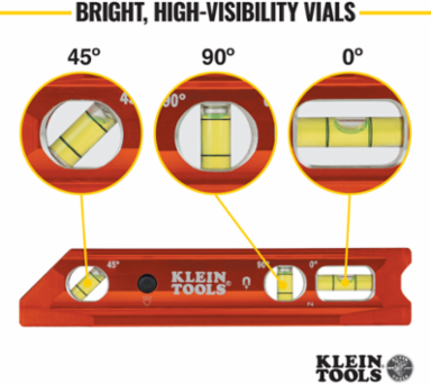 Lighted 9 Inch Billet Level with Rare-Earth Magnet and High-Visibility Vials