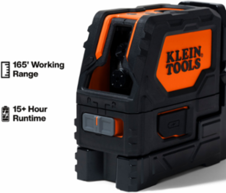 Rechargeable Green Cross-Line Laser Level, 165-Foot Range, IP54 Rated