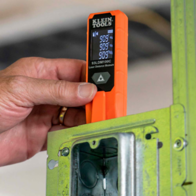 Compact Laser Distance Measure, 2-100 Feet Range, 1/8-Inch Accuracy