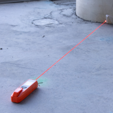 Compact Laser Distance Measure, 2-100 Feet Range, 1/8-Inch Accuracy